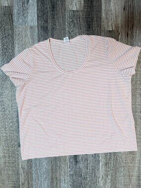 Pink and white striped t-shirt from Nettle's Tale, size XL